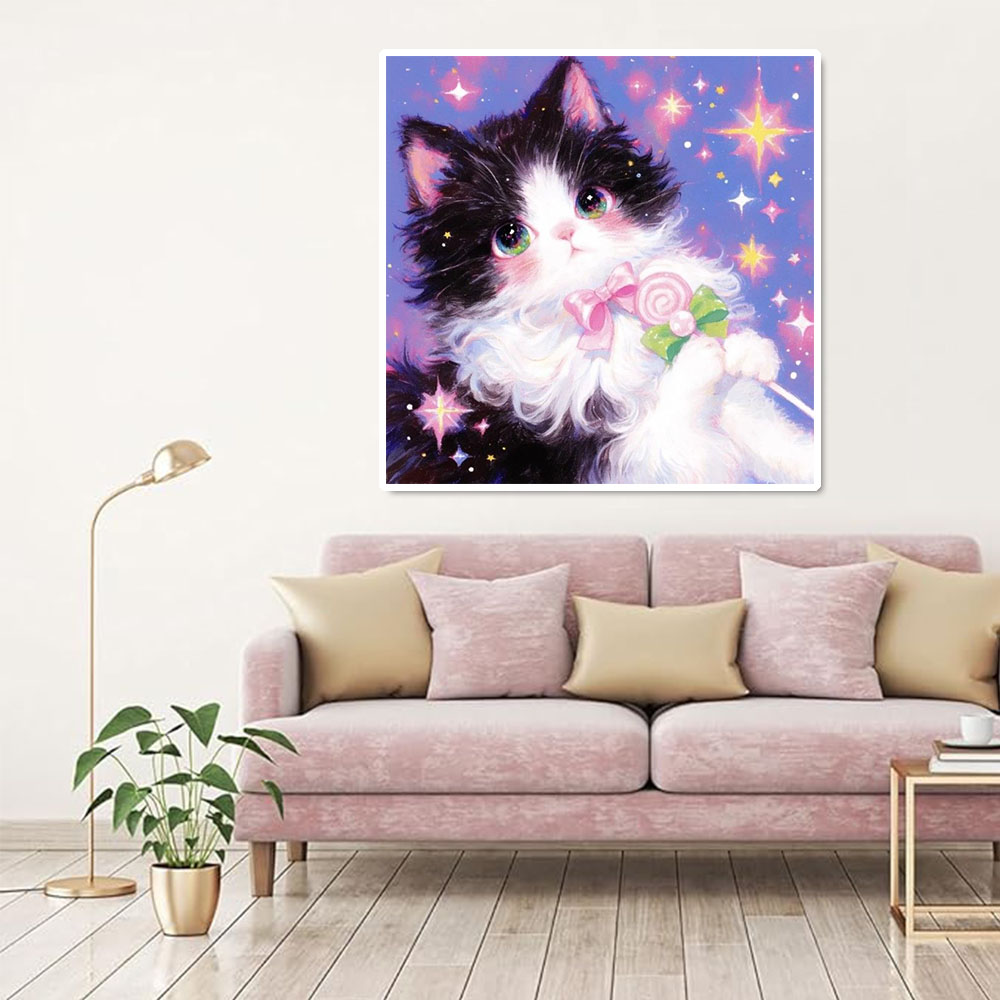 AB Diamond Painting Cute Cat F - Resin Art Wallpaper 评论和价格